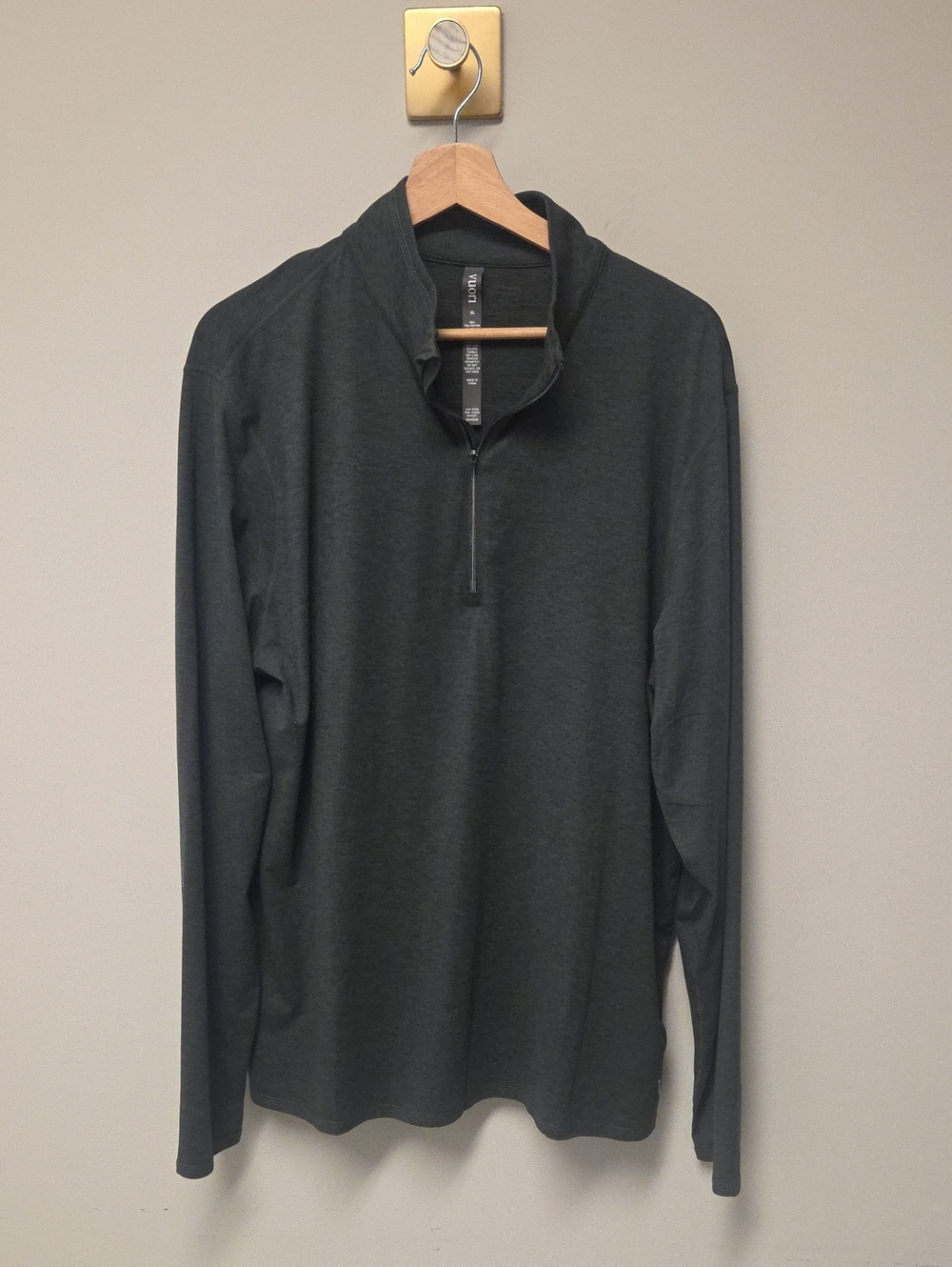 Men's Vuori Ease Performance Half Zip 2.0, XL, Dark Gray
